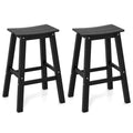 Ensemble de 2 tabourets de bar Gymax 29 pour terrasse avec assise incurvée et repose-pieds