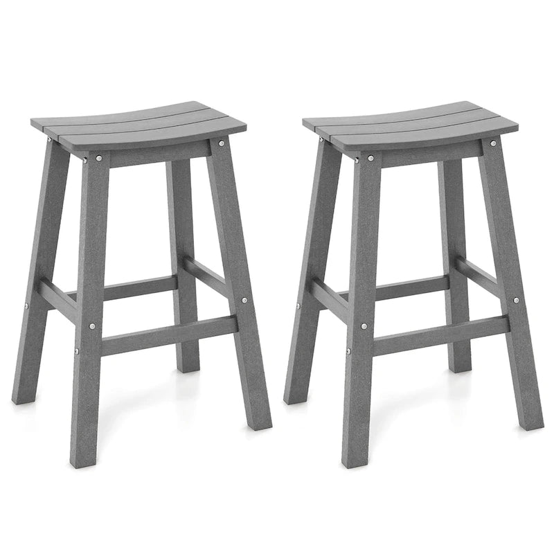 Ensemble de 2 tabourets de bar Gymax 29 pour terrasse avec assise incurvée et repose-pieds