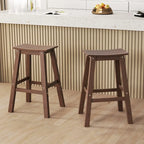 Ensemble de 2 tabourets de bar Gymax 29 pour terrasse avec assise incurvée et repose-pieds