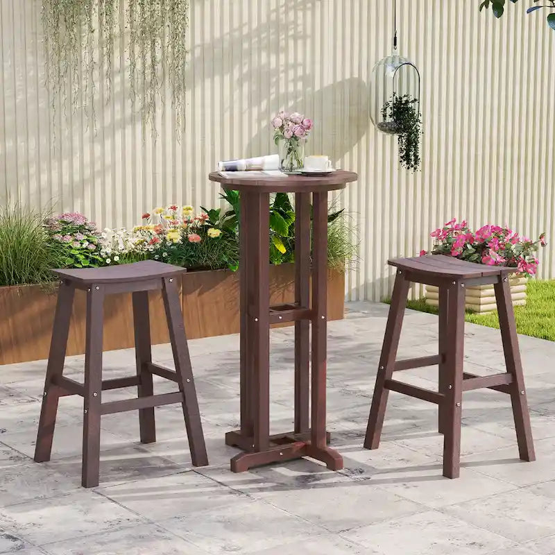 Ensemble de 2 tabourets de bar Gymax 29 pour terrasse avec assise incurvée et repose-pieds