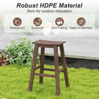 Ensemble de 2 tabourets de bar Gymax 29 pour terrasse avec assise incurvée et repose-pieds