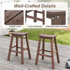 Ensemble de 2 tabourets de bar Gymax 29 pour terrasse avec assise incurvée et repose-pieds
