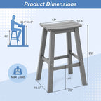 Ensemble de 2 tabourets de bar Gymax 29 pour terrasse avec assise incurvée et repose-pieds