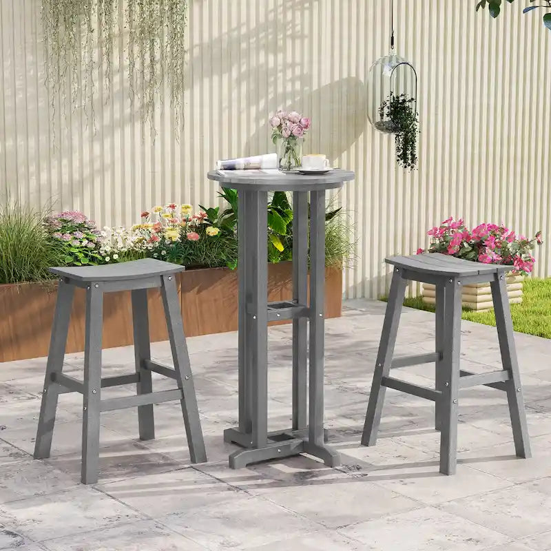 Ensemble de 2 tabourets de bar Gymax 29 pour terrasse avec assise incurvée et repose-pieds