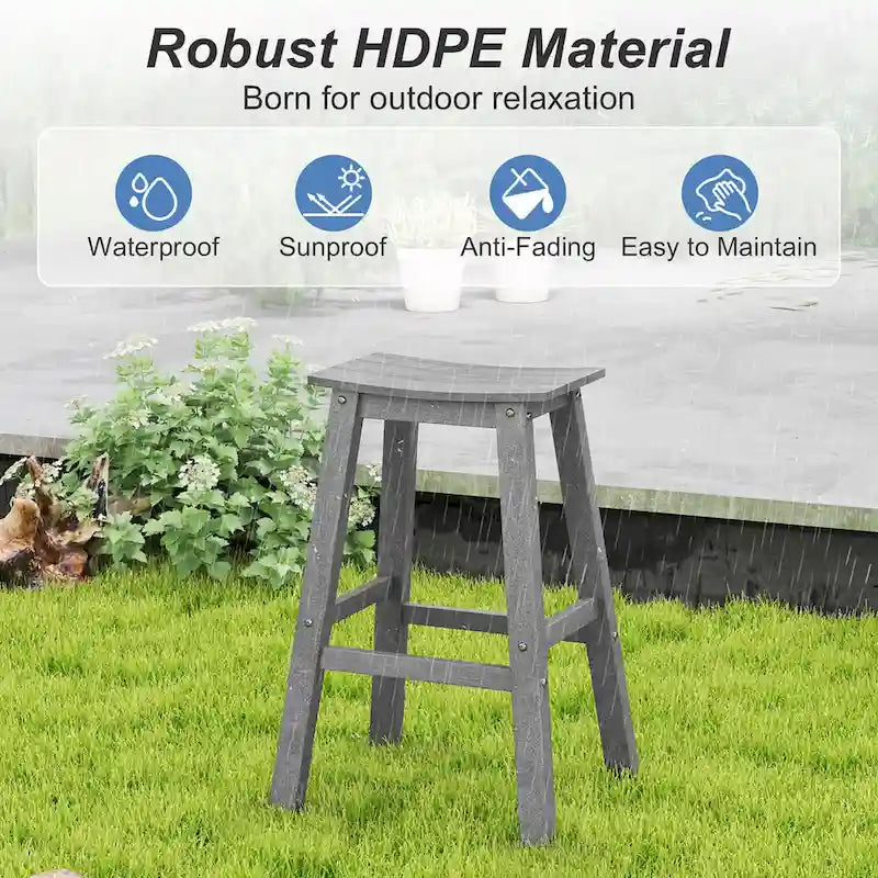 Ensemble de 2 tabourets de bar Gymax 29 pour terrasse avec assise incurvée et repose-pieds