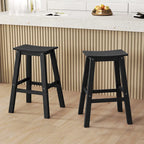 Ensemble de 2 tabourets de bar Gymax 29 pour terrasse avec assise incurvée et repose-pieds