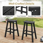 Ensemble de 2 tabourets de bar Gymax 29 pour terrasse avec assise incurvée et repose-pieds