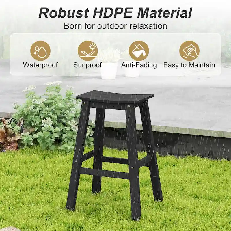 Ensemble de 2 tabourets de bar Gymax 29 pour terrasse avec assise incurvée et repose-pieds