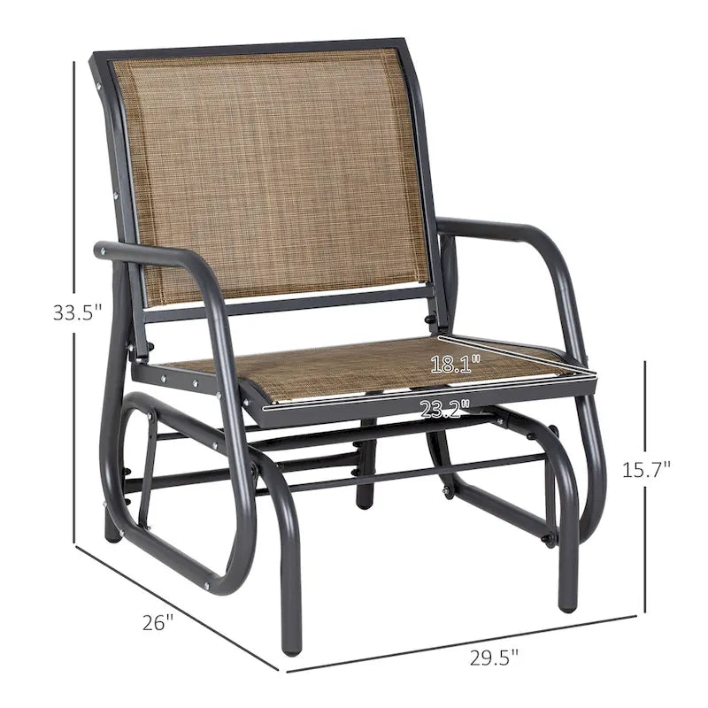Ensemble de 2 balancelles Outsunny pour véranda avec filet respirant, accoudoirs incurvés et structure en acier, idéales pour le jardin, la piscine, la cour ou le balcon.