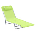 Chaises longues pliantes Outsunny avec coussin, dossier inclinable et maille respirante pour la plage, le jardin et la terrasse.