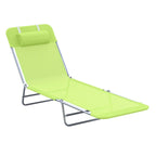 Chaises longues pliantes Outsunny avec coussin, dossier inclinable et maille respirante pour la plage, le jardin et la terrasse.