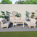 Ensemble de conversation moderne pour l'extérieur avec table basse et seau à glace