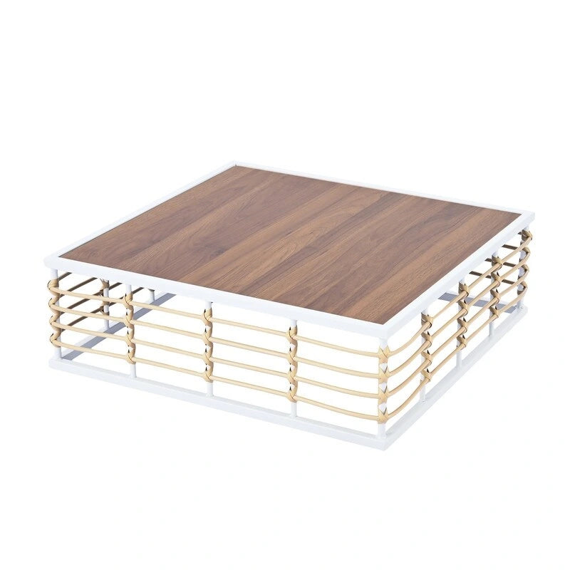 Ensemble de canapé d'extérieur sectionnel contemporain en métal 7 pièces, mobilier de patio résistant aux intempéries avec coussins moelleux et table basse.