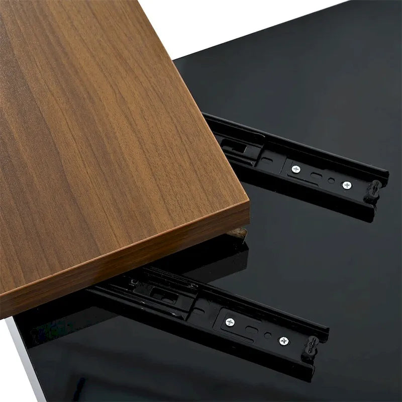 Table basse carrée avec plateau coulissant, table basse moderne avec 4 compartiments de rangement dissimulés, table d'appoint