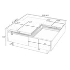 Table basse carrée avec plateau coulissant, table basse moderne avec 4 compartiments de rangement dissimulés, table d'appoint