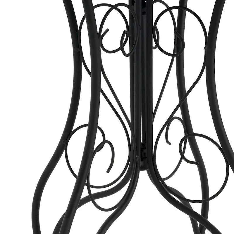 Table d'appoint ronde d'extérieur en céramique, colorée et noire