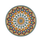 Table d'appoint ronde d'extérieur en céramique, colorée et noire