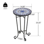 Table d'appoint de terrasse, bleu et noir