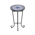 Table d'appoint de terrasse, bleu et noir
