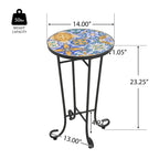 Table d'appoint de terrasse, bleu et noir
