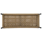 Ensemble de canapé d'angle d'extérieur en forme de L, 6 pièces, mobilier de jardin en corde avec canapé, table basse de rangement, tabourets et banc