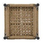 Ensemble de canapé d'angle d'extérieur en forme de L, 6 pièces, mobilier de jardin en corde avec canapé, table basse de rangement, tabourets et banc