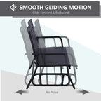 Fauteuil à bascule de patio Outsunny, canapé-lit ergonomique 2 places en résine tressée PE pour espaces extérieurs, jardin et véranda