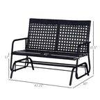 Fauteuil à bascule de patio Outsunny, canapé-lit ergonomique 2 places en résine tressée PE pour espaces extérieurs, jardin et véranda