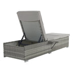 GDFStudio - Ensemble de 2 chaises longues d'extérieur Amelia avec inclinaison réglable et table d'appoint pour se détendre au bord de la piscine