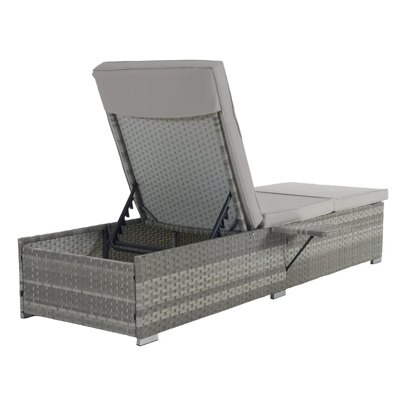 GDFStudio - Ensemble de 2 chaises longues d'extérieur Amelia avec inclinaison réglable et table d'appoint pour se détendre au bord de la piscine