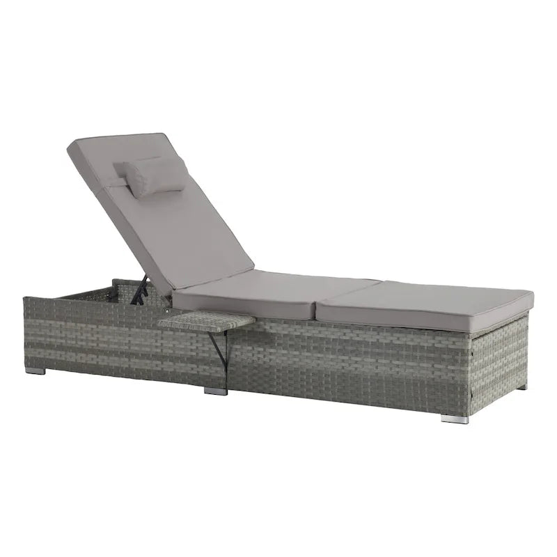 GDFStudio - Ensemble de 2 chaises longues d'extérieur Amelia avec inclinaison réglable et table d'appoint pour se détendre au bord de la piscine