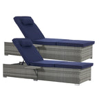 GDFStudio - Ensemble de 2 chaises longues d'extérieur Amelia avec inclinaison réglable et table d'appoint pour se détendre au bord de la piscine