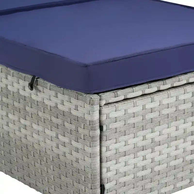 GDFStudio - Ensemble de 2 chaises longues d'extérieur Amelia avec inclinaison réglable et table d'appoint pour se détendre au bord de la piscine