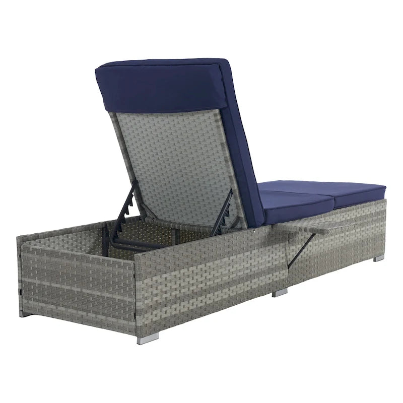 GDFStudio - Ensemble de 2 chaises longues d'extérieur Amelia avec inclinaison réglable et table d'appoint pour se détendre au bord de la piscine