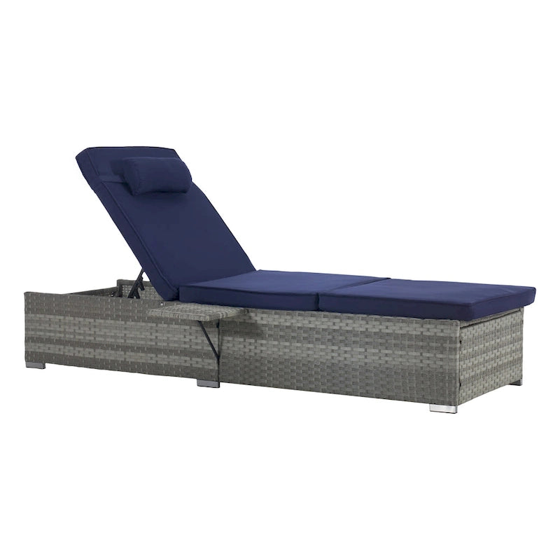 GDFStudio - Ensemble de 2 chaises longues d'extérieur Amelia avec inclinaison réglable et table d'appoint pour se détendre au bord de la piscine