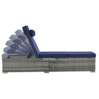 GDFStudio - Ensemble de 2 chaises longues d'extérieur Amelia avec inclinaison réglable et table d'appoint pour se détendre au bord de la piscine