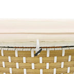 Ensemble canapé d'angle rond pour terrasse, méridienne en rotin bicolore avec auvent rétractable et assise modulable