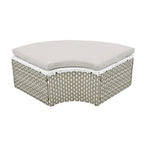 Ensemble canapé d'angle rond pour terrasse, méridienne en rotin bicolore avec auvent rétractable et assise modulable