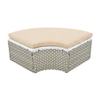 Ensemble canapé d'angle rond pour terrasse, méridienne en rotin bicolore avec auvent rétractable et assise modulable
