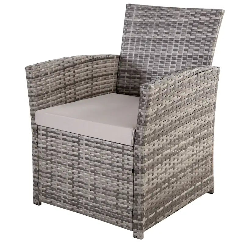 Ensemble de mobilier de jardin 4 pièces en résine tressée PE, canapé d'angle en rotin pour terrasse avec coussins lavables