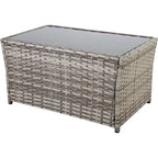 Ensemble de mobilier de jardin 4 pièces en résine tressée PE, canapé d'angle en rotin pour terrasse avec coussins lavables