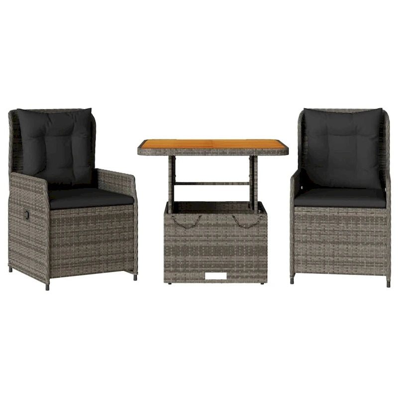 Ensemble bistro vidaXL Gris, marron, gris foncé - 31,5 x 31,5 x 28,0