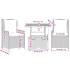 Ensemble bistro vidaXL Gris, marron, gris foncé - 31,5 x 31,5 x 28,0