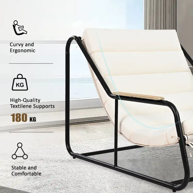 Ensemble de 3 chaises longues d'extérieur pour terrasse, jardin, plage, salon de jardin, fauteuils d'appoint et table d'appoint en acacia