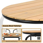 Ensemble de 3 chaises longues d'extérieur pour terrasse, jardin, plage, salon de jardin, fauteuils d'appoint et table d'appoint en acacia