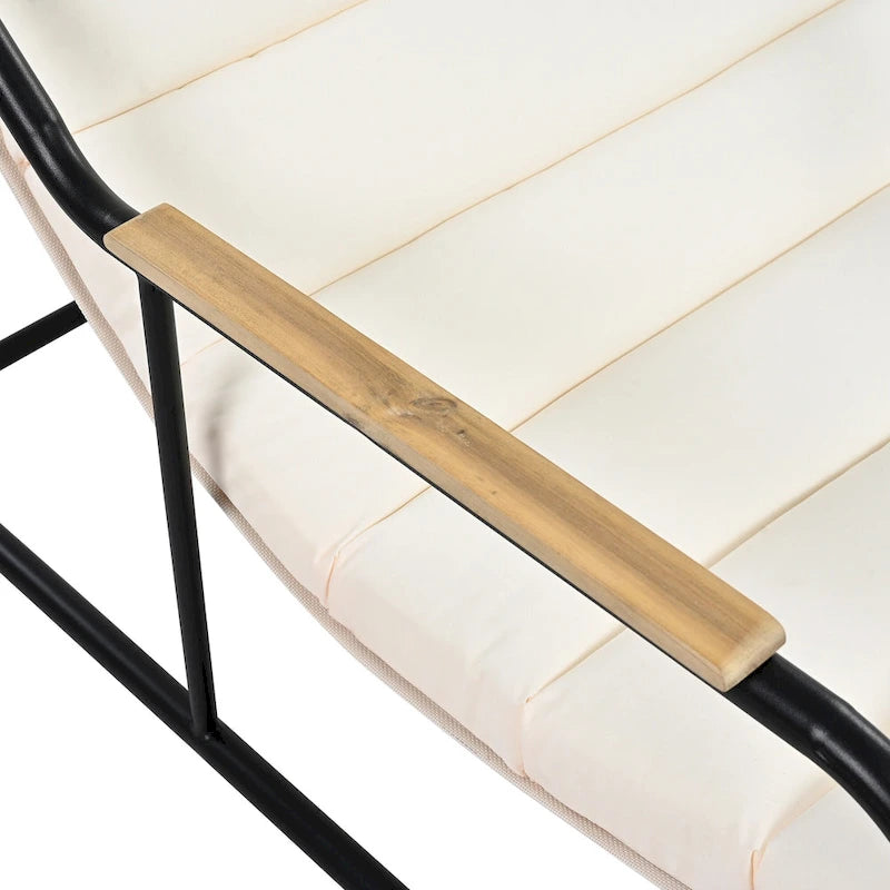 Ensemble de 3 chaises longues d'extérieur pour terrasse, jardin, plage, salon de jardin, fauteuils d'appoint et table d'appoint en acacia