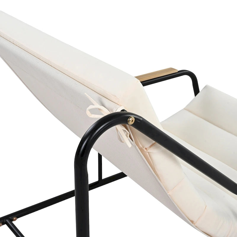 Ensemble de 3 chaises longues d'extérieur pour terrasse, jardin, plage, salon de jardin, fauteuils d'appoint et table d'appoint en acacia