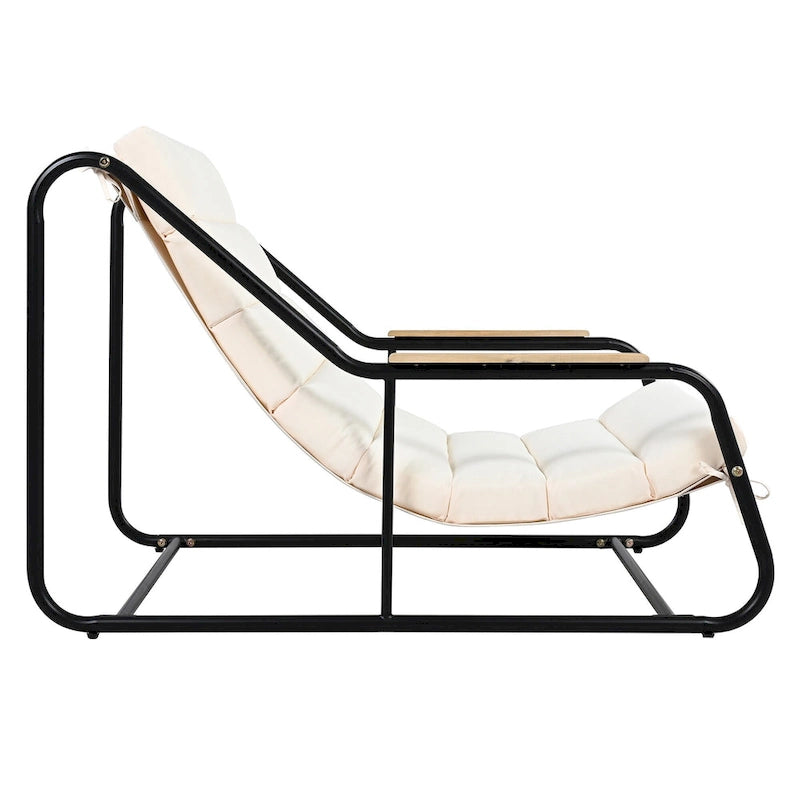 Ensemble de 3 chaises longues d'extérieur pour terrasse, jardin, plage, salon de jardin, fauteuils d'appoint et table d'appoint en acacia