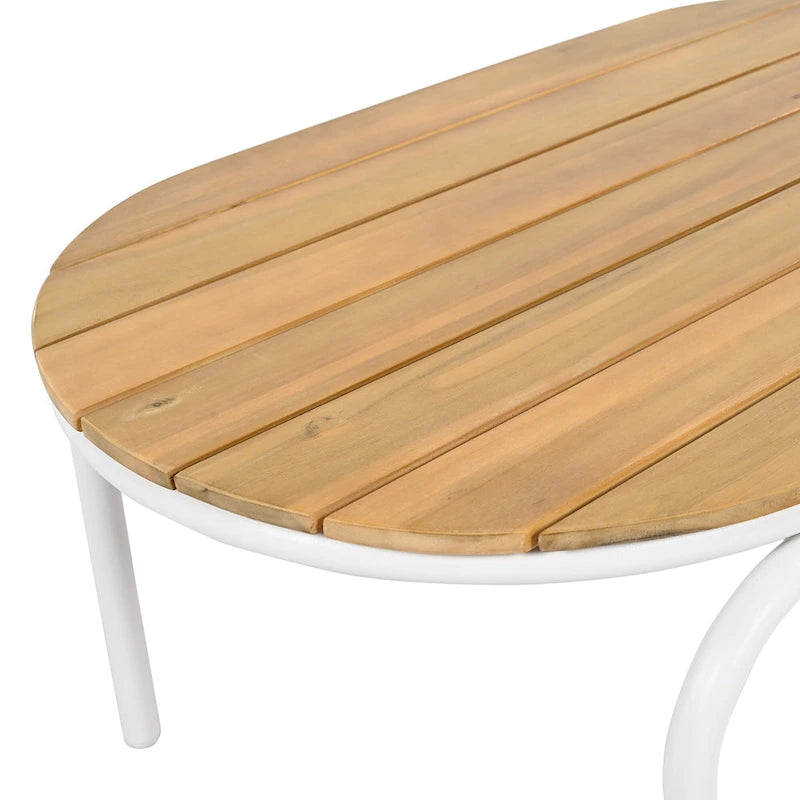 Ensemble de 3 chaises longues d'extérieur pour terrasse, jardin, plage, salon de jardin, fauteuils d'appoint et table d'appoint en acacia