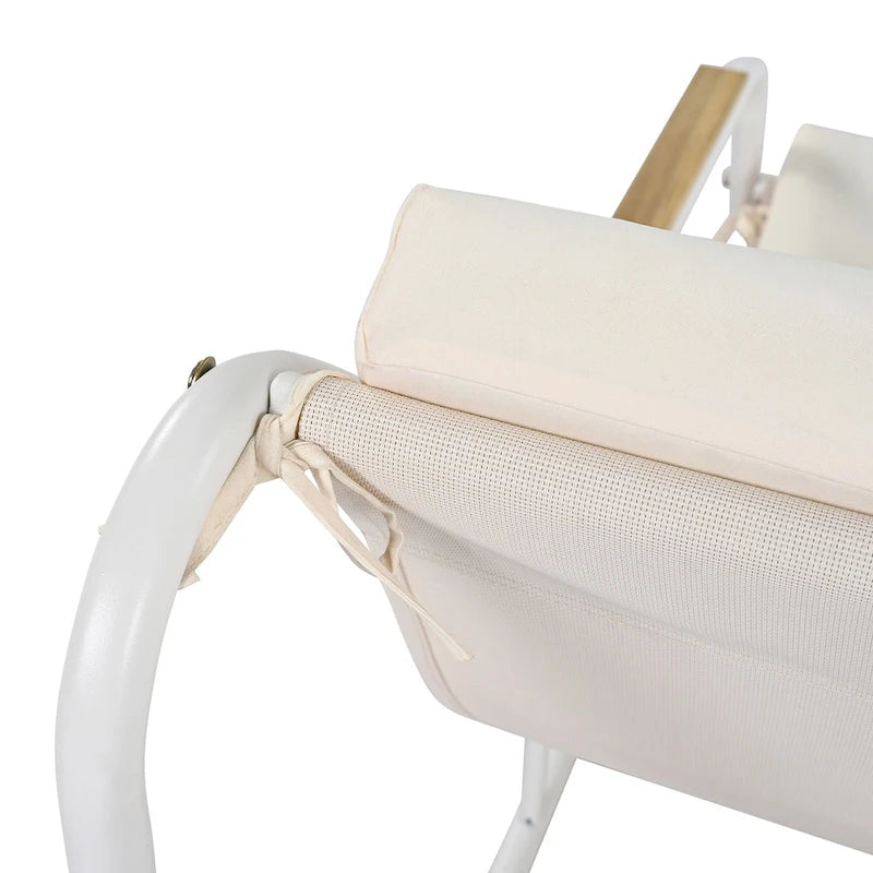 Ensemble de 3 chaises longues d'extérieur pour terrasse, jardin, plage, salon de jardin, fauteuils d'appoint et table d'appoint en acacia